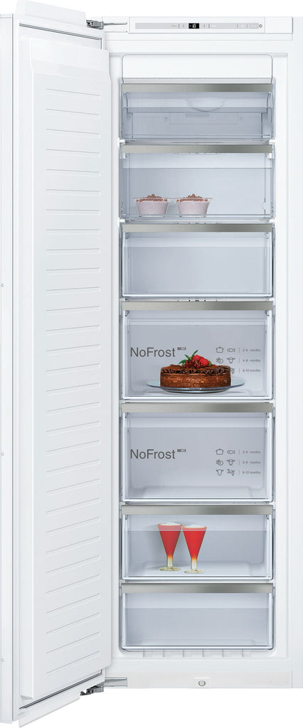 Neff N90 GI7815NE0 56cm Integrated Frost Free Freezer - Fixed Door Fixing Kit - White - E Rated