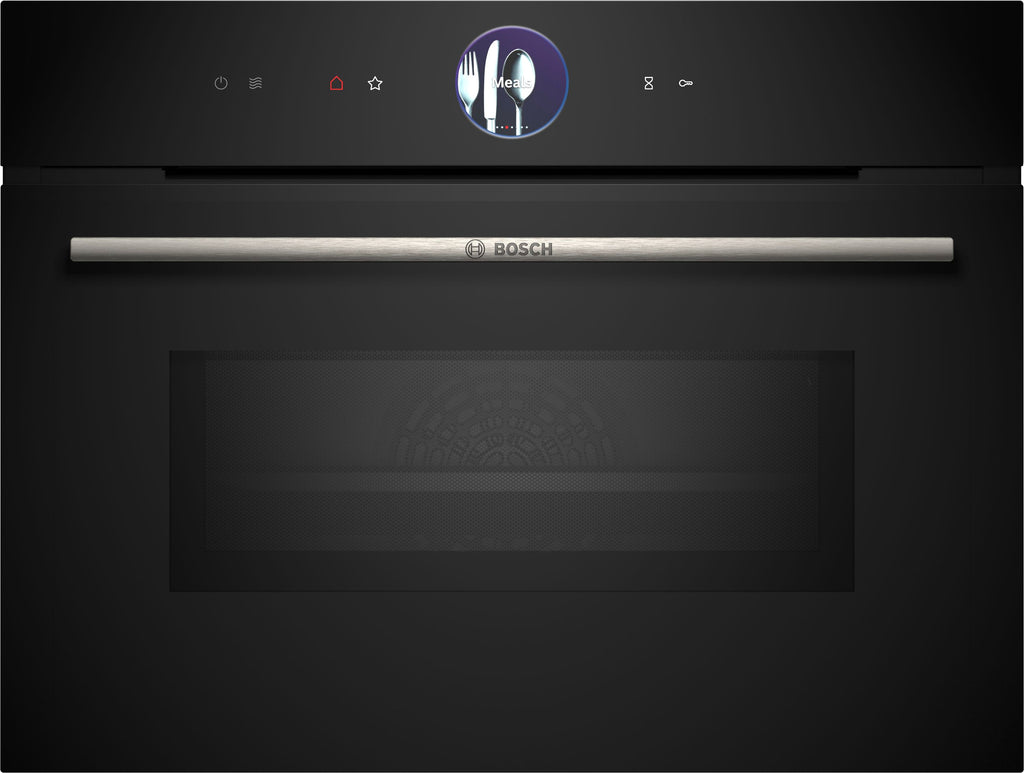 Bosch Series 8 CMG7361B1B Wifi Connected Built In Compact Electric Single Oven With Microwave Function - Black