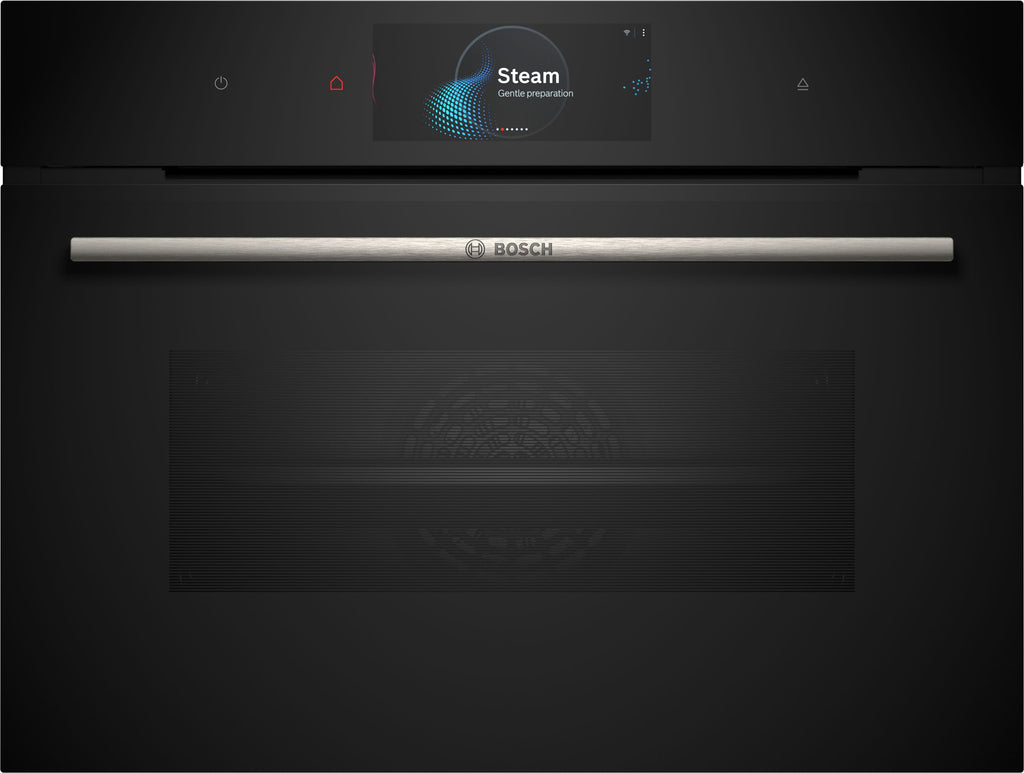 Bosch Series 8 CSG7584B1 Wifi Connected Built In Compact Electric Single Oven with Steam Function - Black