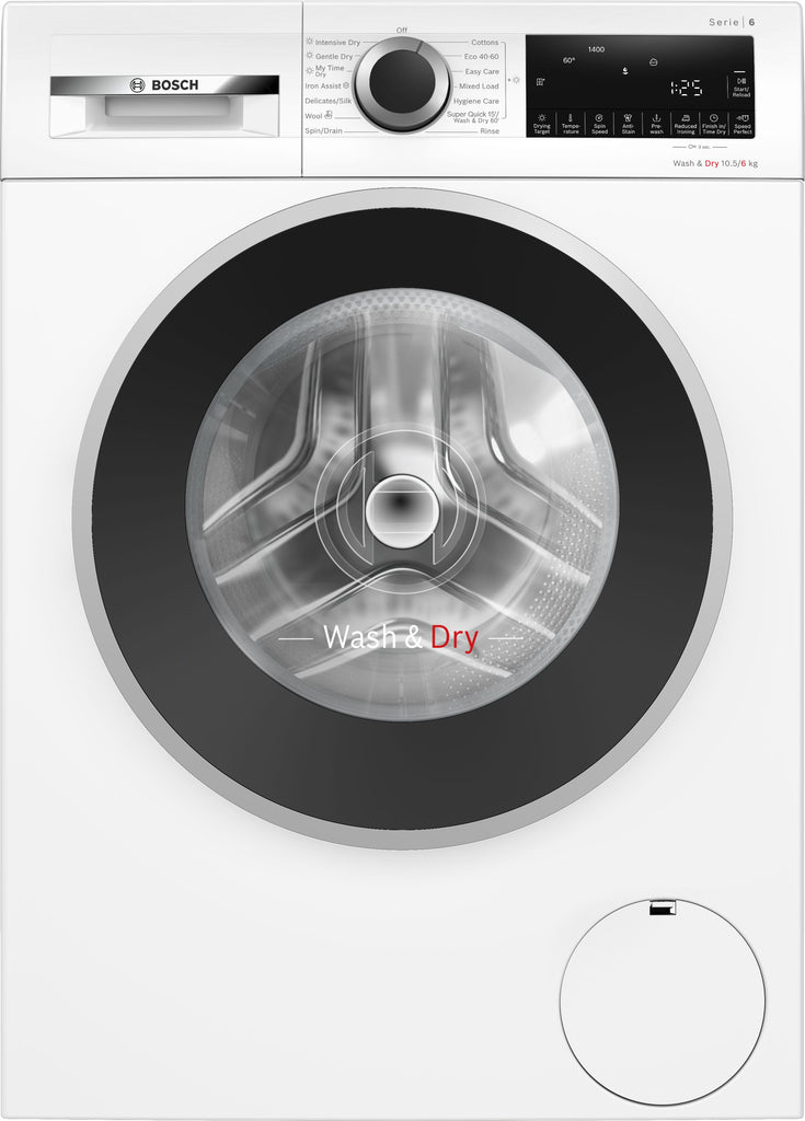 Bosch Series 6 WNG25401GB Wifi Connected 10.5Kg / 6Kg Washer Dryer with 1400 rpm - White - D Rated