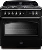 Rangemaster CLAS90FXDFFBL/C Classic FX 90cm Dual Fuel Range Cooker - Black/Chrome Trim