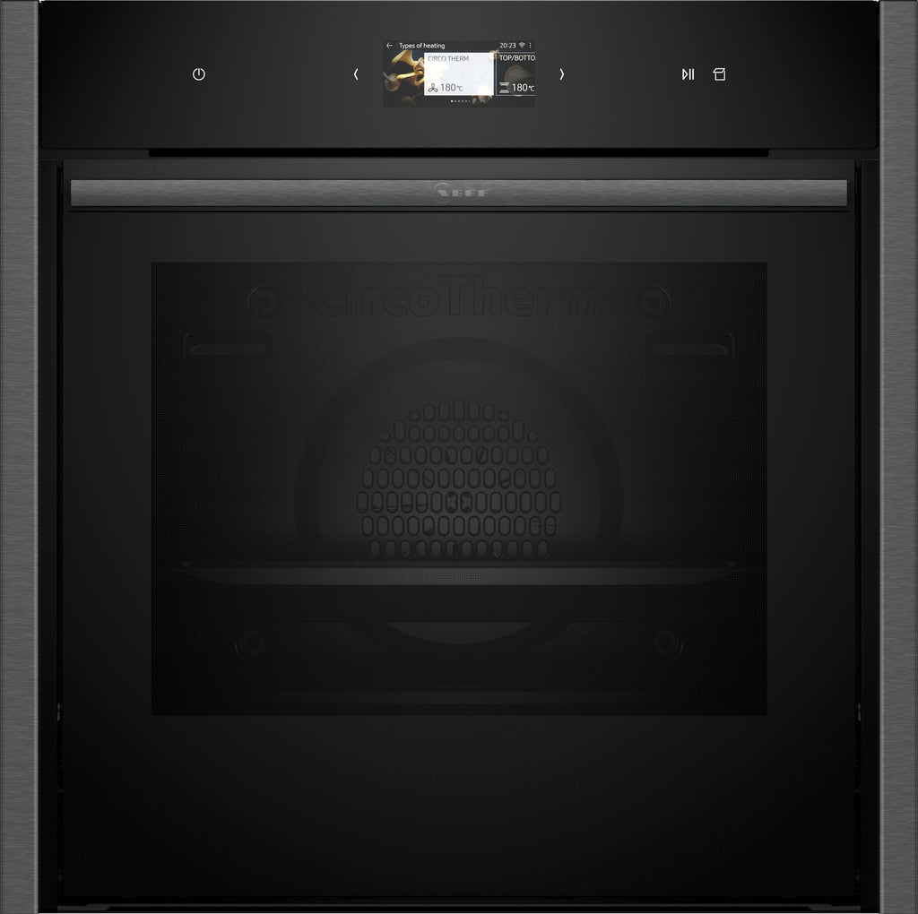 NEFF N90 Slide&Hide B64FS31G0B Wifi Connected Built In Electric Single Oven with Steam Function - Graphite