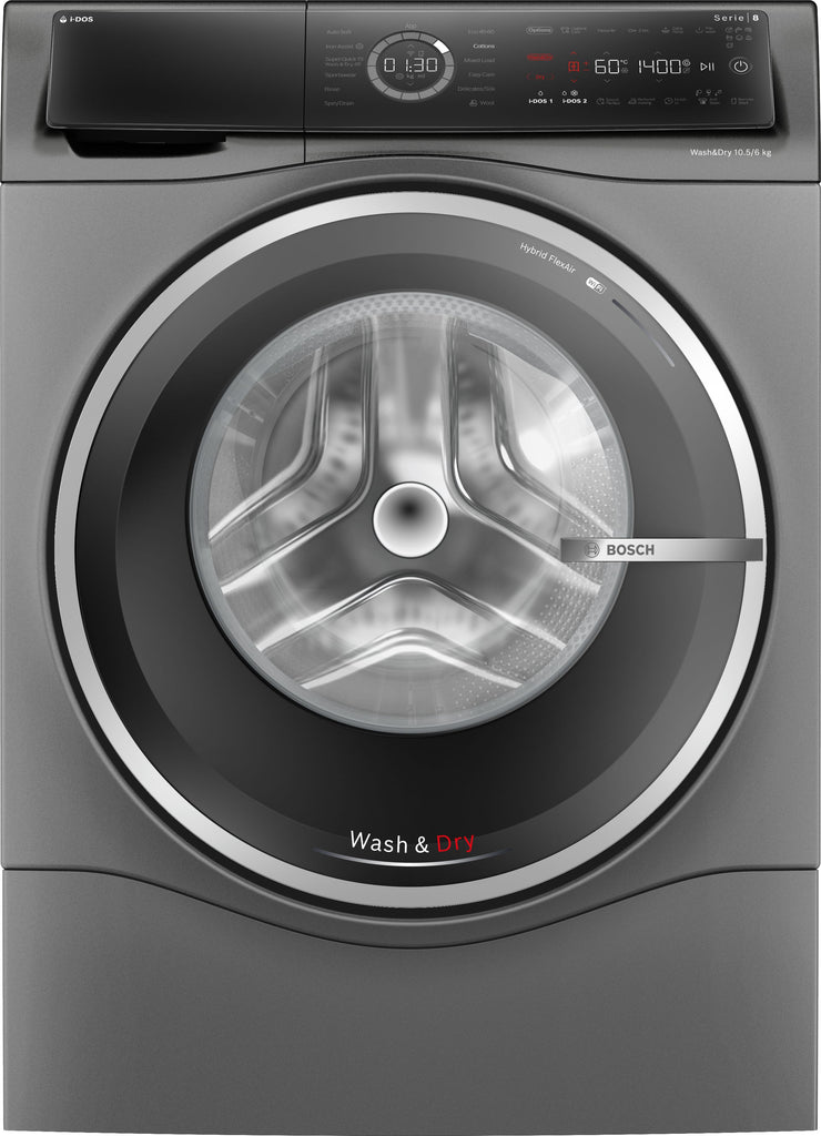 Bosch Series 8 WNC254ARGB Wifi Connected I-Dos 10.5Kg / 6Kg Washer Dryer With 1400 Rpm - Cast Iron Grey - D Rated