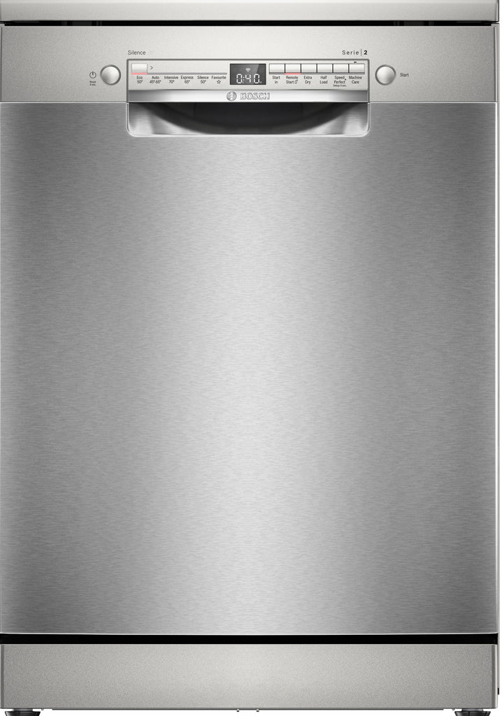 Bosch Series 2 SMS2HVI67G Wifi Connected Standard Dishwasher - Silver / Inox - D Rated