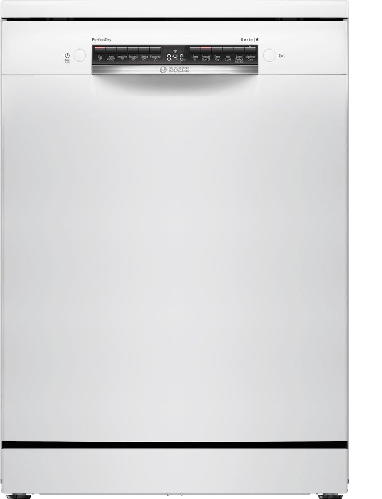 Bosch Series 6 SMS6ZCW10G Wifi Connected Standard Dishwasher - White - B Rated