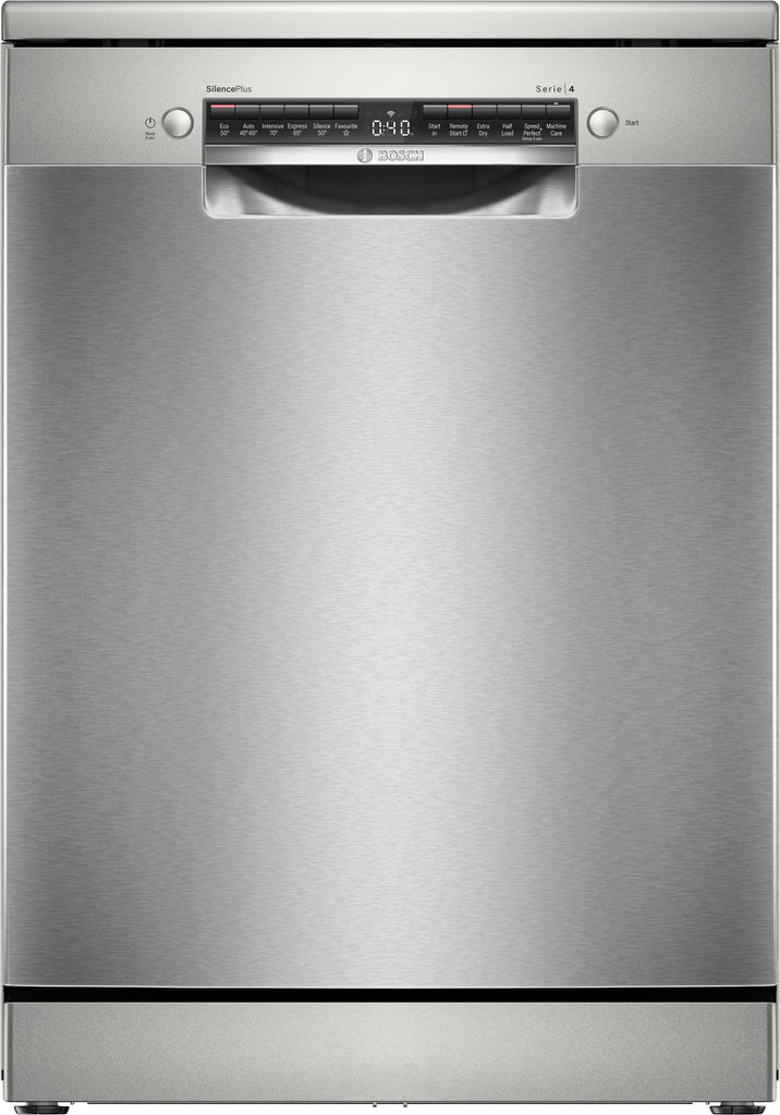 Bosch Series 4 SMS4EKI06G Wifi Connected Standard Dishwasher - Silver/Inox - B Rated