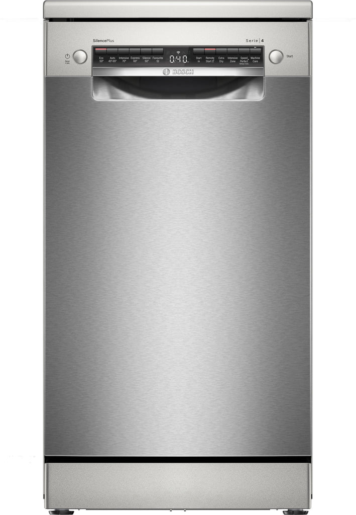 Bosch Series 4 SPS4HMI49G Wifi Connected Slimline Dishwasher - Silver/Inox - E Rated