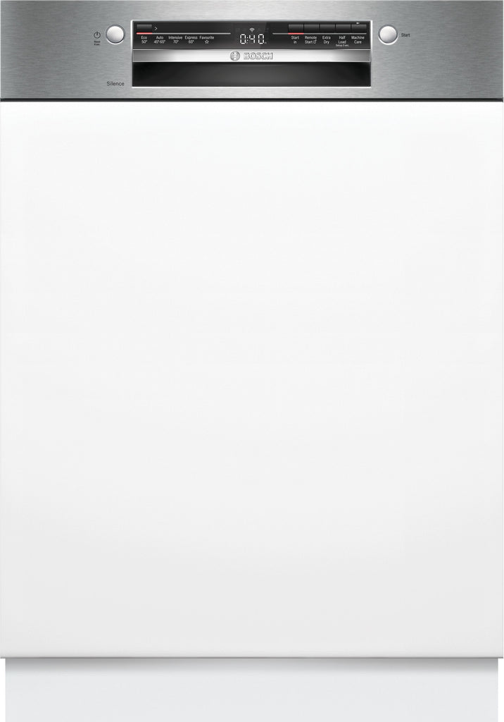 Bosch Series 2 SMI2HTS02G Wifi Connected Semi Integrated Dishwasher - Stainless Steel - D Rated