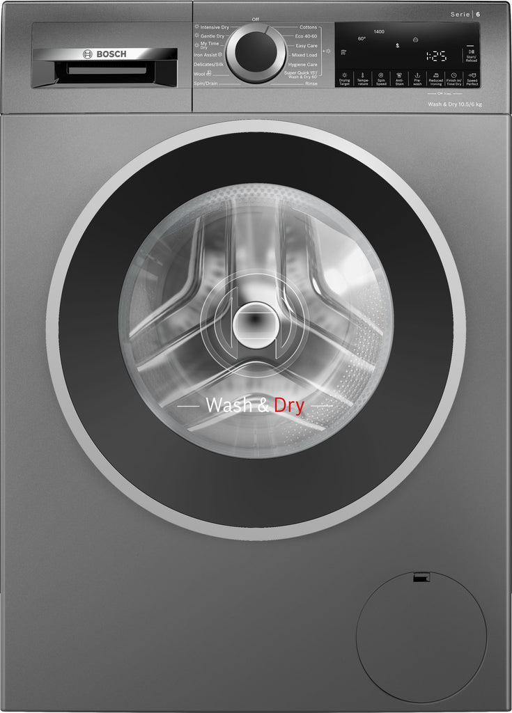 Bosch Series 6 WNG254R1GB Wifi Connected 10.5Kg / 6Kg Washer Dryer With 1400 Rpm - Cast Iron Grey - D Rated