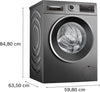 Bosch Series 6 WNG254R1GB Wifi Connected 10.5Kg / 6Kg Washer Dryer With 1400 Rpm - Cast Iron Grey - D Rated