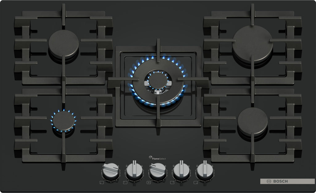 Bosch Series 6 PPQ7A6I40 75cm Gas Hob - Black Glass