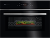 Aeg GK7NK62FB Built In Compact Electric Single Oven with Microwave Function - Gloss Black