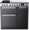 Rangemaster EDDL90EIGBLK/CM1 Edge Deluxe 90cm Induction Range Cooker - Black Glass/Chrome Trim