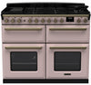 Rangemaster ESDLB110DFPPPK/AB1 Estel Deluxe BC 110cm Dual Fuel Range Cooker - Pale Pink/Antique Brass Trim