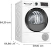 Bosch Series 6 WQG24502GB 9Kg Heat Pump Condenser Tumble Dryer With Self Cleaning Condenser - White