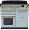 Rangemaster ESDL100EIPMSB/AB1 Estel Deluxe 100cm Induction Range Cooker - Misty Blue/Antique Brass Trim