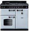 Rangemaster CL100DFPMSB/CM1 Classic 100cm Dual Fuel Range Cooker - Misty Blue/Chrome Trim