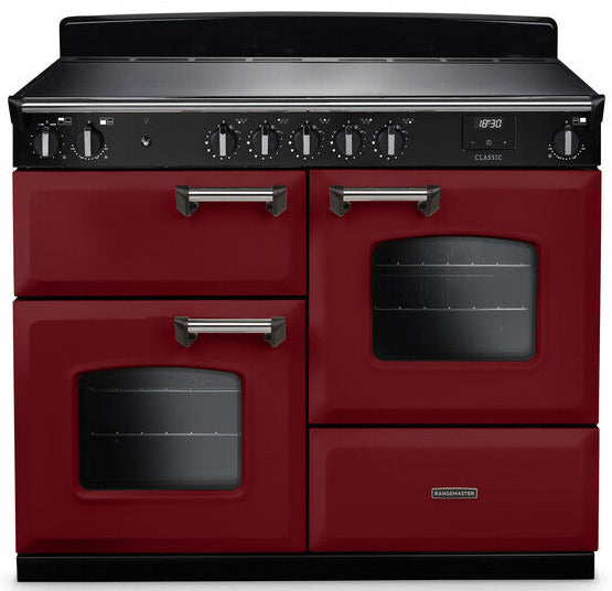 Rangemaster CLO110EIPBOR/CM1 Classic OC 110cm Induction Range Cooker - Bordeaux/Chrome Trim