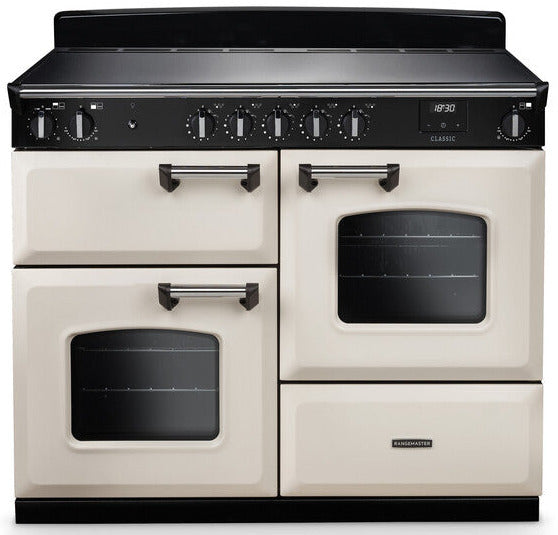 Rangemaster CLO110EIPPCR/CM1 Classic OC 110cm Induction Range Cooker - Pale Cream/Chrome Trim