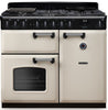 Rangemaster CLDL100DFPPCR/CM1 Classic Deluxe 100cm Dual Fuel Range Cooker - Pale Cream/Chrome Trim