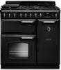 Rangemaster CLDL90DFPCBL/CM1 Classic Deluxe 90cm Dual Fuel Range Cooker - Charcoal Black/Chrome Trim