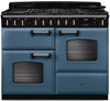 Rangemaster CLDLO110DFPSTB/CM1 Classic Deluxe OC 110cm Dual Fuel Range Cooker - Stone Blue/Chrome Trim