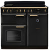 Rangemaster CLDL100EIPCBL/AB1 Classic Deluxe 100cm Induction Range Cooker - Charcoal Black/Antique Brass Trim