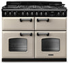 Rangemaster CLDLB110DFPPCR/CM1 Classic Deluxe BC 110cm Dual Fuel Range Cooker - Pale Cream/Chrome Trim