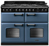 Rangemaster CLDLB110DFPSTB/CM1 Classic Deluxe BC 110cm Dual Fuel Range Cooker - Stone Blue/Chrome Trim