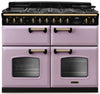 Rangemaster CLDLB110DFPHTH/AB1 Classic Deluxe BC 110cm Dual Fuel Range Cooker - Heather/Antique Brass Trim