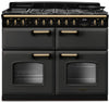 Rangemaster CLDLB110DFPSLT/AB1 Classic Deluxe BC 110cm Dual Fuel Range Cooker - Slate/Antique Brass Trim