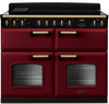 Rangemaster CLDLB110EIPBOR/AB1 Classic Deluxe BC 110cm Induction Range Cooker - Bordeaux/Antique Brass Trim