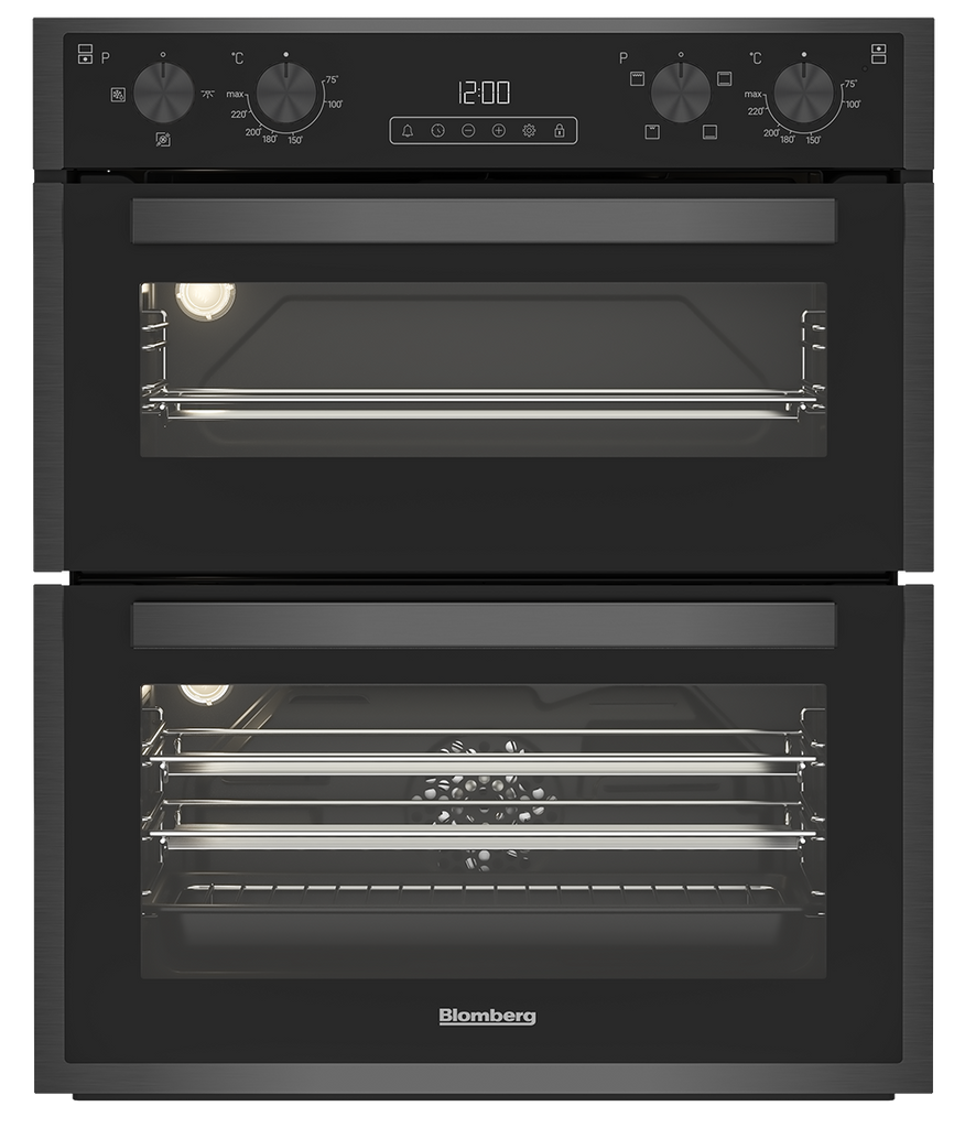 Blomberg ROTN9202DX Built-Under Electric Double Oven - Dark Steel
