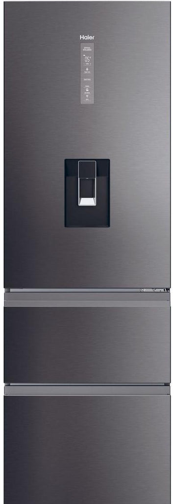 Haier HTW5618EWMP 60cm wide Frost Free Fridge Freezer - Dark Inox - E Rated