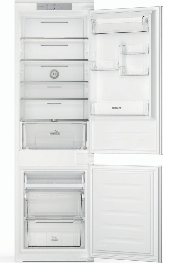 Hotpoint HTC18T112 Integrated Frost Free Fridge Freezer with Sliding Door Fixing Kit - White - E Rated