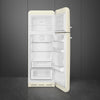 Smeg FAB30RCR6UK Retro 60cm wide Fridge Freezer - Cream - Right Hand Hinge - C Rated