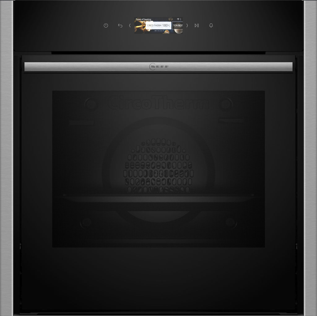 Neff N70 B54CR71N0B Slide&Hide Wifi Connected Built In Electric Single Oven - Stainless Steel