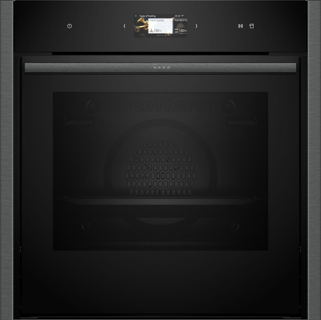 Neff N90 B64VS71G0B Slide&Hide Wifi Connected Built In Electric Oven with Steam Function - Graphite
