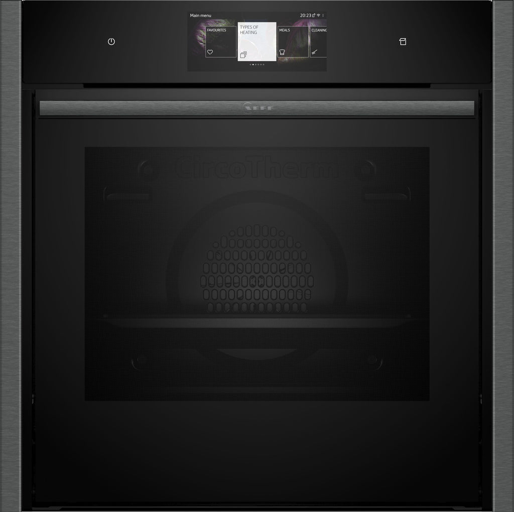 Neff N90 B64VT73G0B Slide&Hide Wifi Connected Built In Electric Oven with Steam Function - Graphite