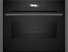 NEFF N70 C24MR21G0B Wifi Connected Built In Compact Electric Single Oven with Microwave Function - Graphite