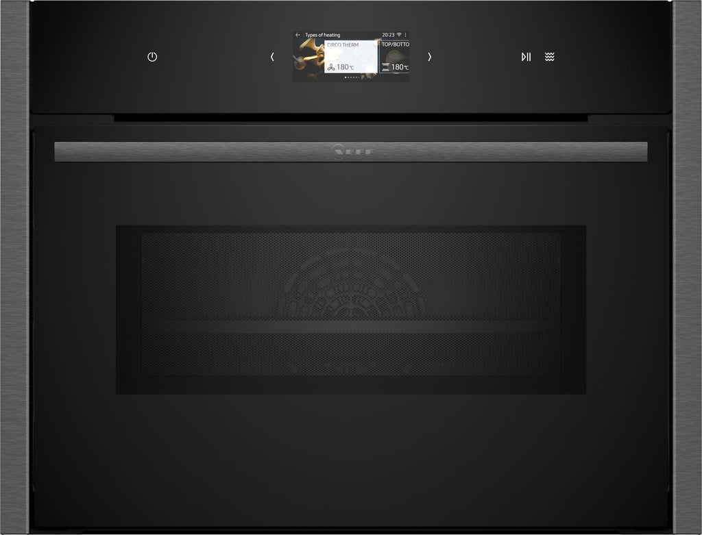 Neff N90 C24MS71G0B Wifi Connected Built In Compact Electric Oven with Microwave Function - Graphite