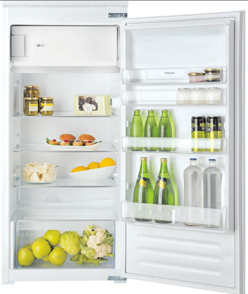 Hotpoint HSZ12A2D2 54cm Integrated Upright Fridge with Ice Box - Sliding Door Fixing Kit - White - E Rated