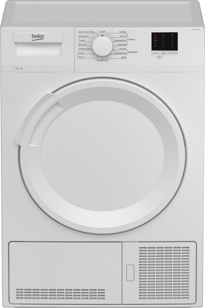 Beko DTLCE80041W 8kg Condenser Tumble Dryer - White