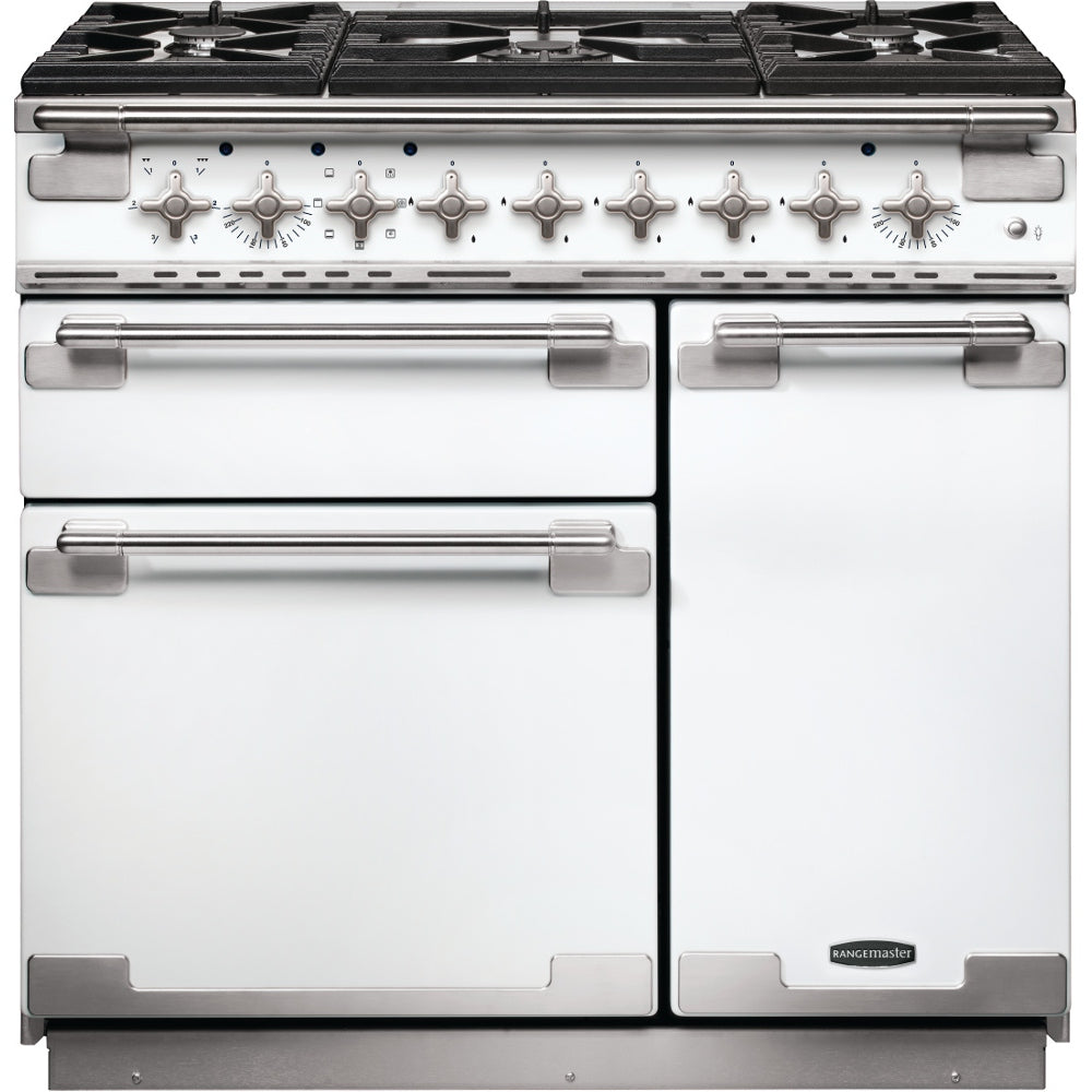 Rangemaster Elise ELS90DFFWH 90cm Dual Fuel Range Cooker - White