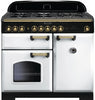 Rangemaster Classic Deluxe CDL100DFFWH/B 100cm Dual Fuel - White/Brass