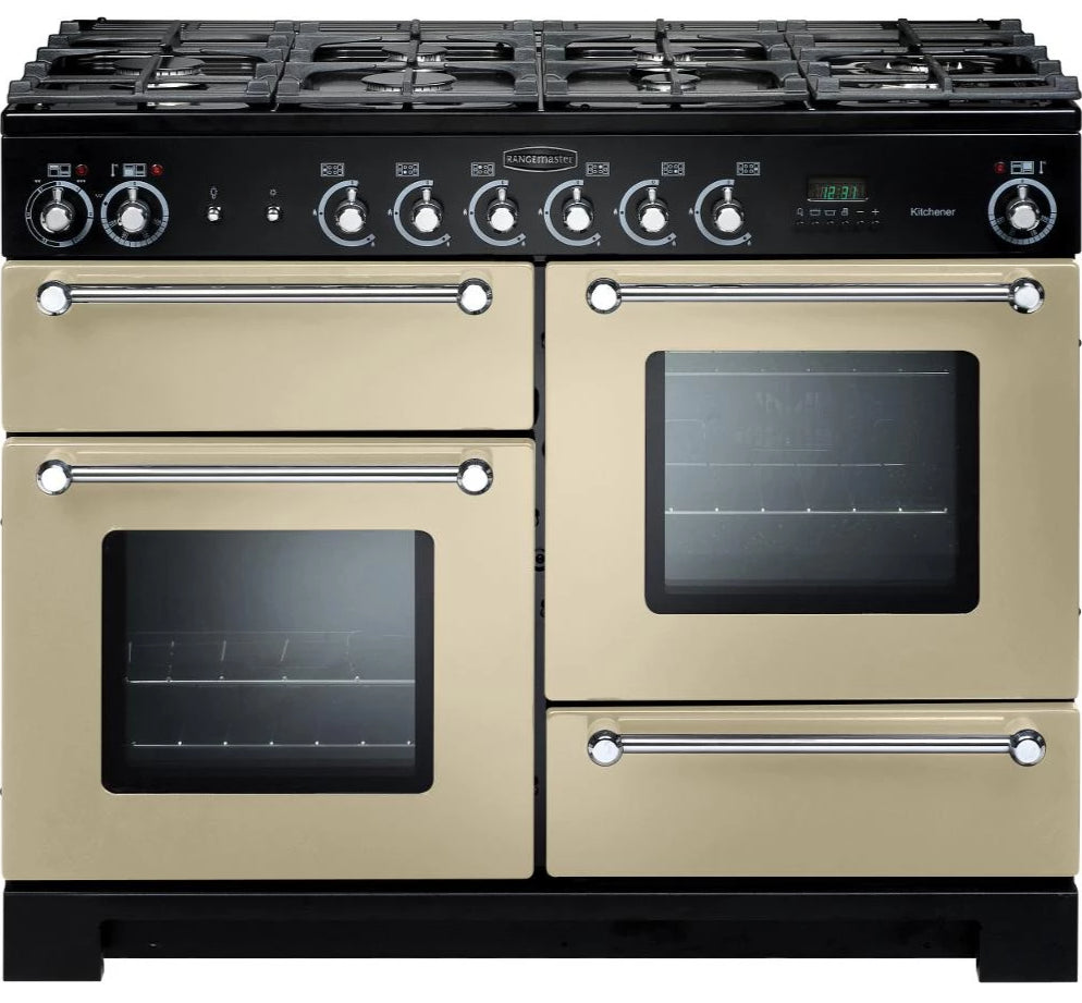 Rangemaster Kitchener KCH110NGFCR/C 110cm Gas Range Cooker - Cream