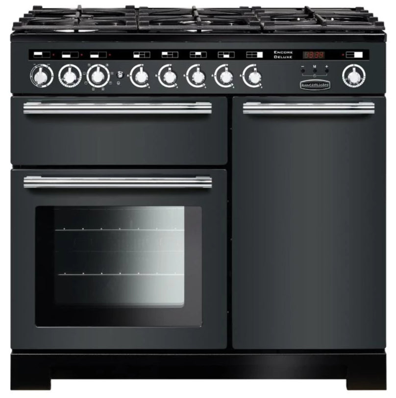 Rangemaster Encore Deluxe EDL100DFFSL/C 100cm Dual Fuel Range Cooker - Slate
