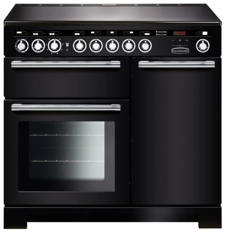Rangemaster Encore Deluxe EDL100EIBL/C 100cm Electric Range Cooker with Induction Hob - Black