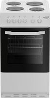 Zenith ZE503W 50cm Electric Cooker with Solid Plate Hob - White
