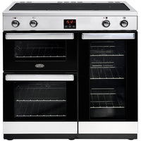 Belling Cookcentre 90Ei 90cm Electric Range Cooker with Induction Hob -  Stainless Steel